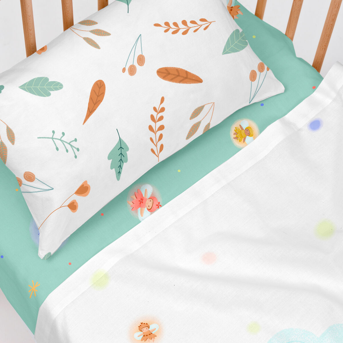 Set di Lenzuola per Culla HappyFriday Mr Fox Dreaming Multicolore